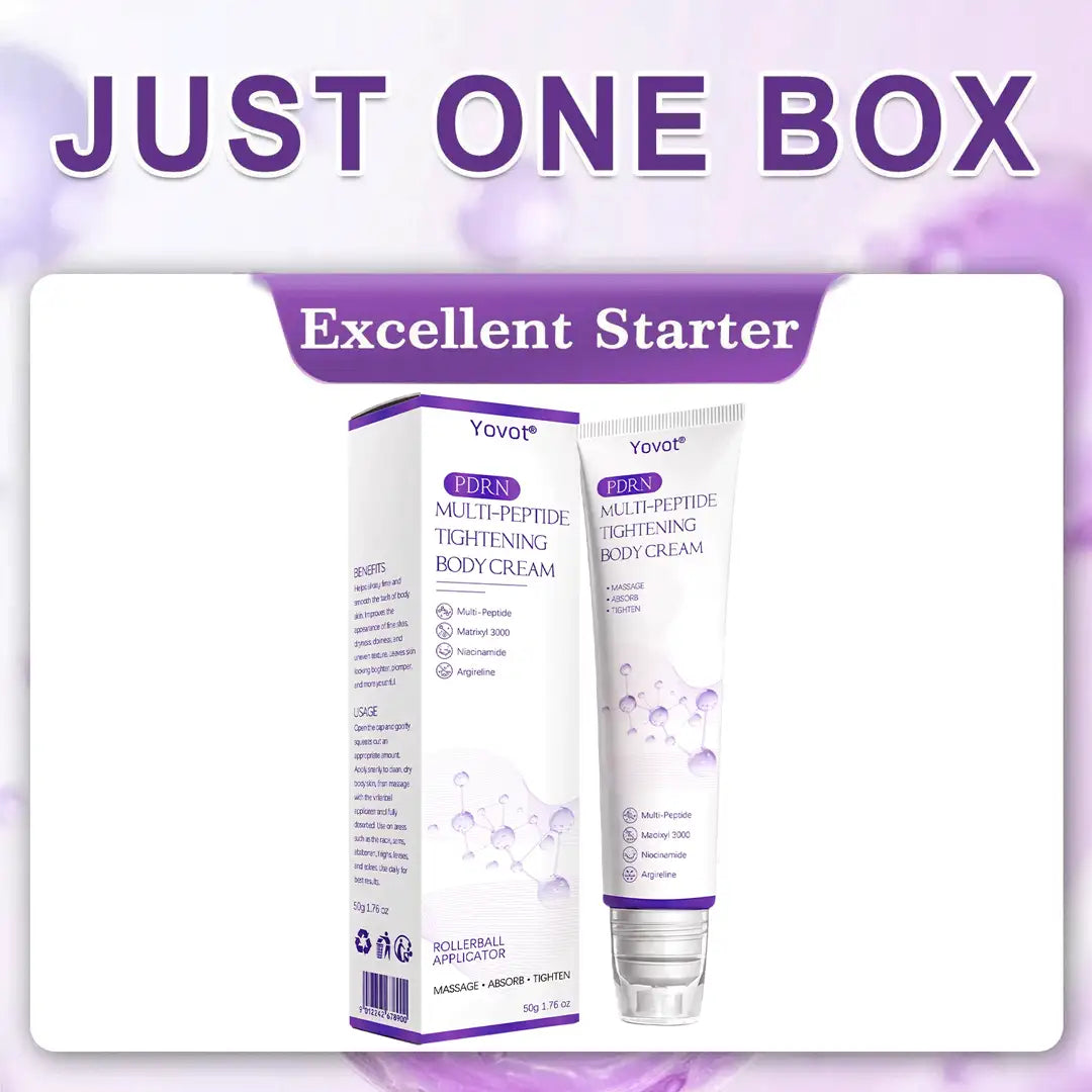 Enjoy an exclusive 30% discount: Yovot® PDRN Multi-Peptide Massaging Body Roller Cream- Anti-aging, Hydrating, Skin Firming & Lifting, Skin Repair, Even Tone, Acne and Dark Spot Treatment, Wart and Mole Removal, and Psoriasis Relief
