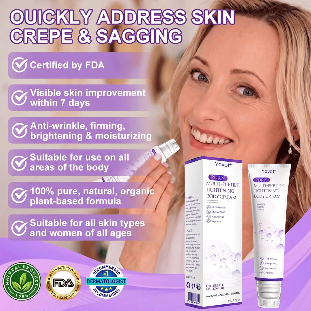 Enjoy an exclusive 30% discount: Yovot® PDRN Multi-Peptide Massaging Body Roller Cream- Anti-aging, Hydrating, Skin Firming & Lifting, Skin Repair, Even Tone, Acne and Dark Spot Treatment, Wart and Mole Removal, and Psoriasis Relief